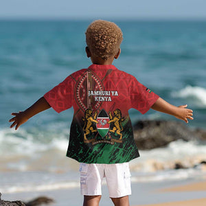 Kenya Independence Day Kid Hawaiian Shirt Jamhuri ya Kenya 1963 - African Pattern