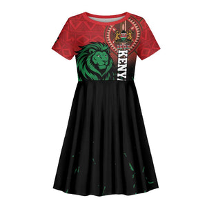 Kenya Independence Day Kid Short Sleeve Dress Jamhuri ya Kenya 1963 - African Pattern