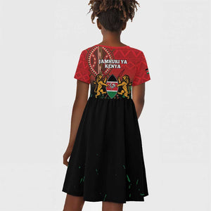 Kenya Independence Day Kid Short Sleeve Dress Jamhuri ya Kenya 1963 - African Pattern