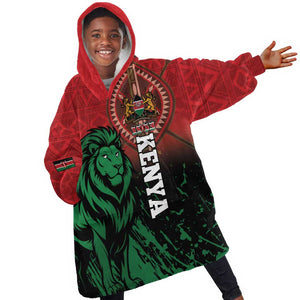 Kenya Independence Day Kid Wearable Blanket Hoodie Jamhuri ya Kenya 1963 - African Pattern