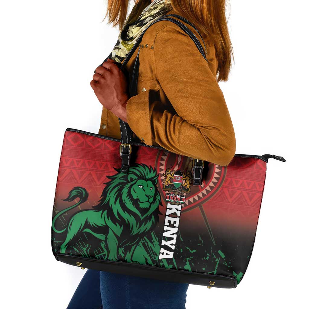 Kenya Independence Day Leather Tote Bag Jamhuri ya Kenya 1963 - African Pattern