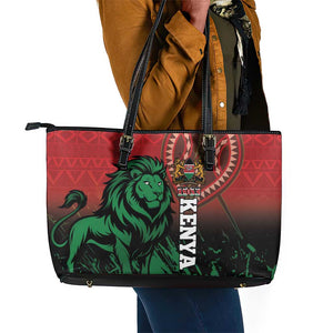 Kenya Independence Day Leather Tote Bag Jamhuri ya Kenya 1963 - African Pattern