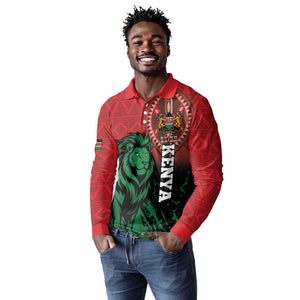 Kenya Independence Day Long Sleeve Polo Shirt Jamhuri ya Kenya 1963 - African Pattern