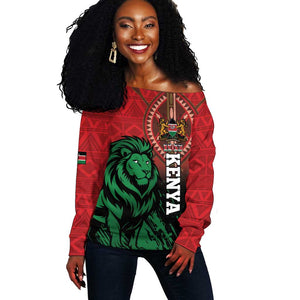 Kenya Independence Day Off Shoulder Sweater Jamhuri ya Kenya 1963 - African Pattern