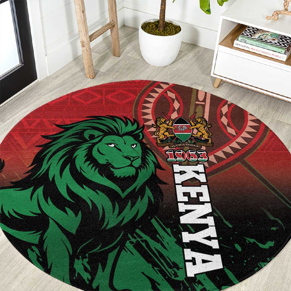 Kenya Independence Day Round Carpet Jamhuri ya Kenya 1963 - African Pattern