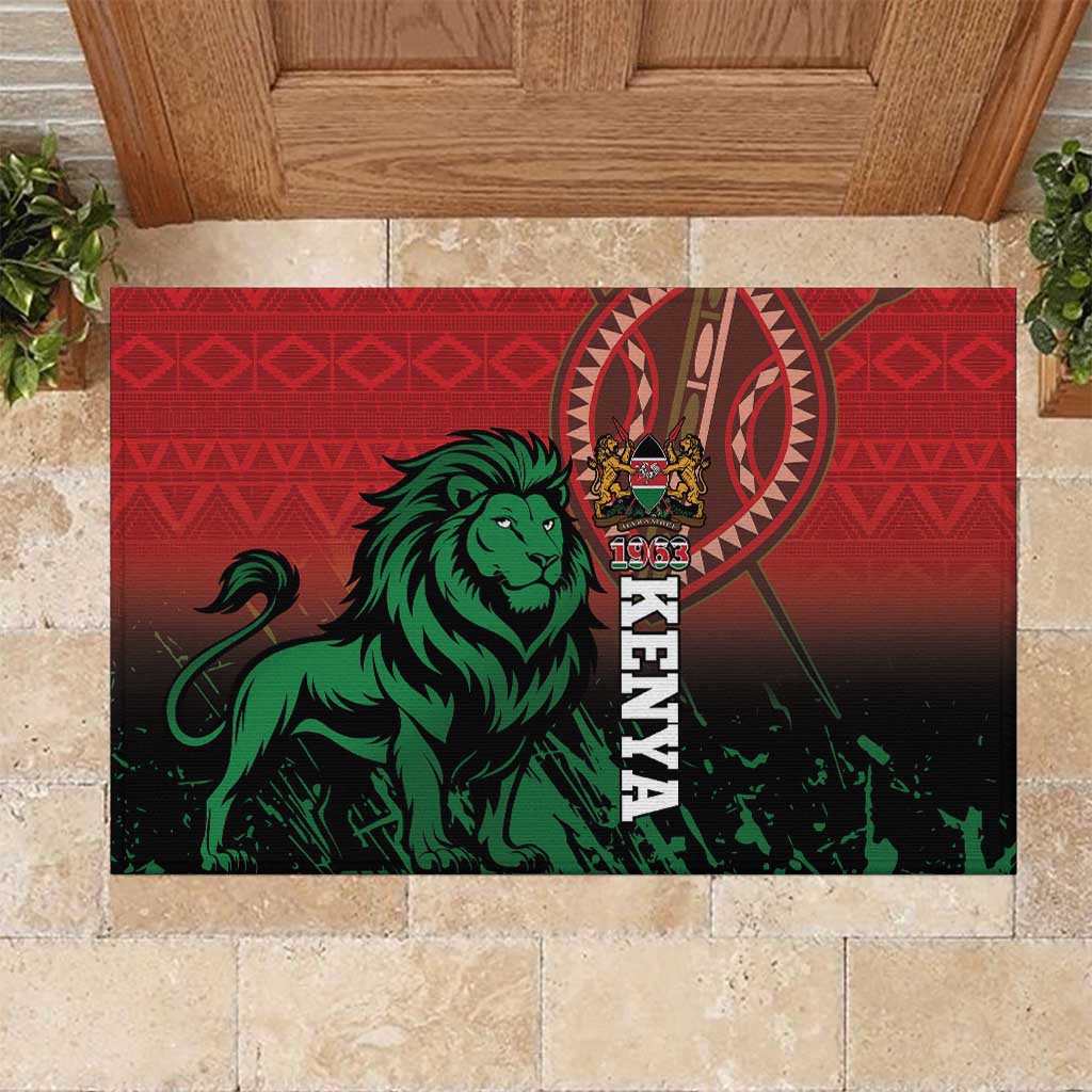 Kenya Independence Day Rubber Doormat Jamhuri ya Kenya 1963 - African Pattern