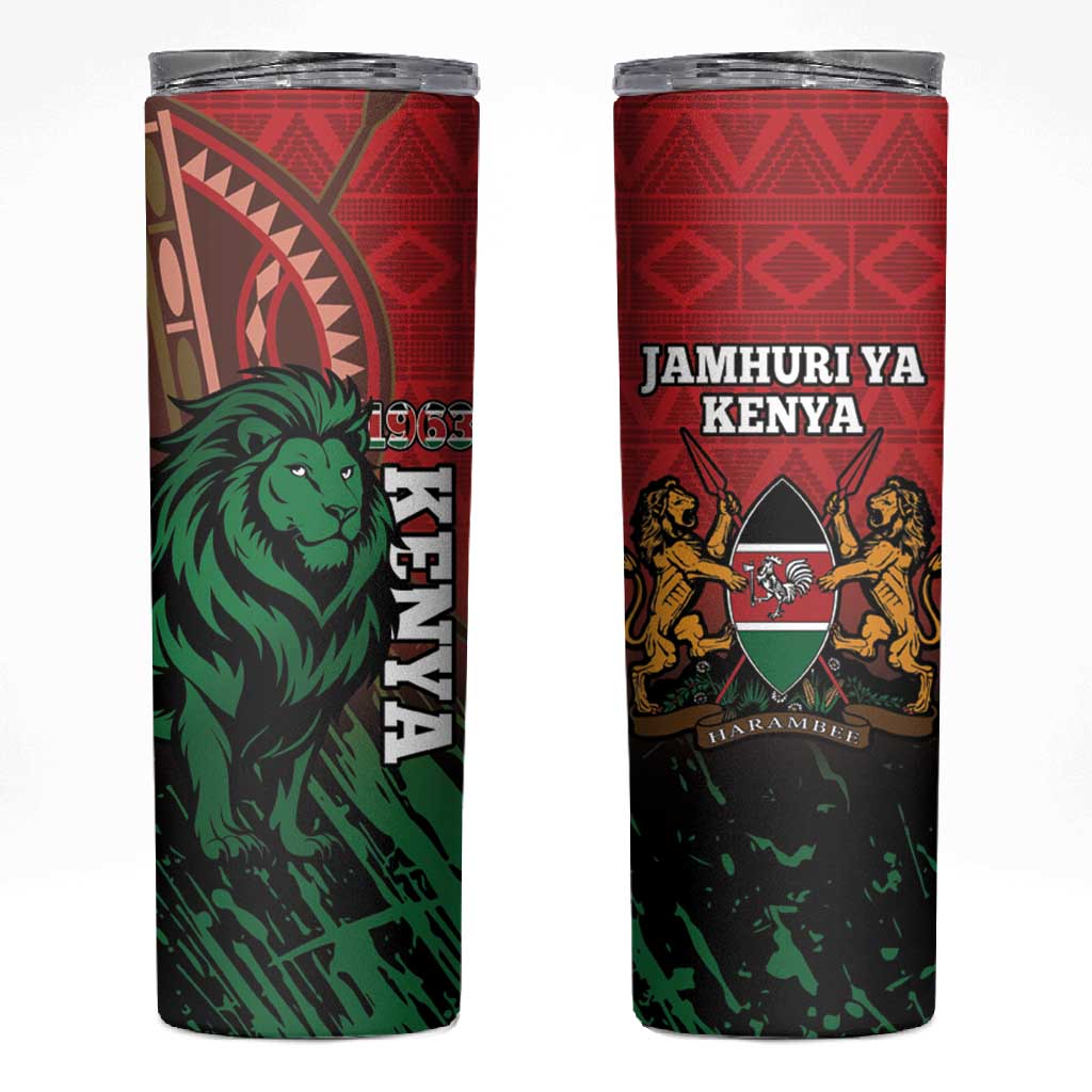 Kenya Independence Day Skinny Tumbler Jamhuri ya Kenya 1963 - African Pattern