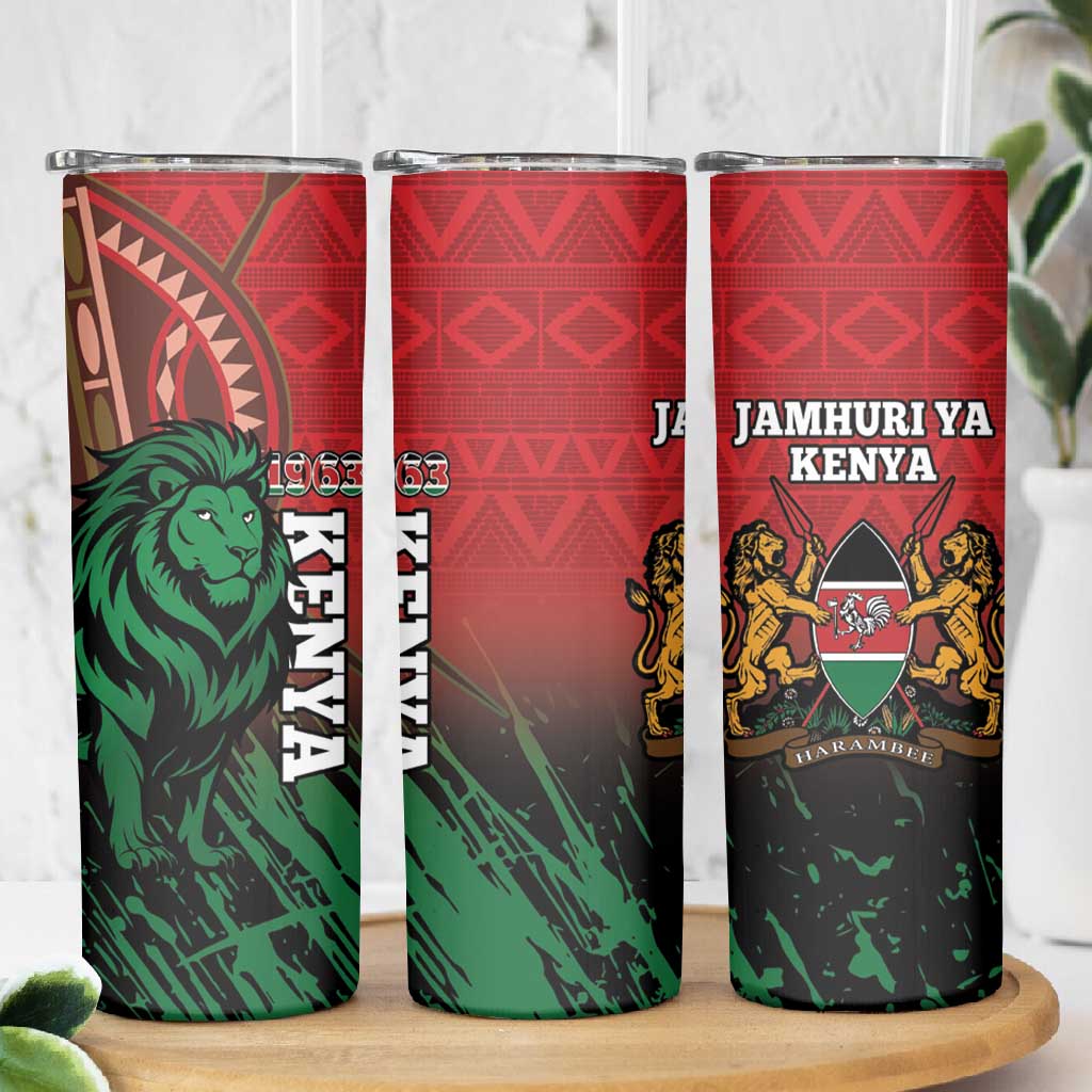 Kenya Independence Day Skinny Tumbler Jamhuri ya Kenya 1963 - African Pattern