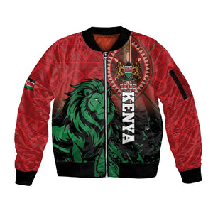 Kenya Independence Day Sleeve Zip Bomber Jacket Jamhuri ya Kenya 1963 - African Pattern