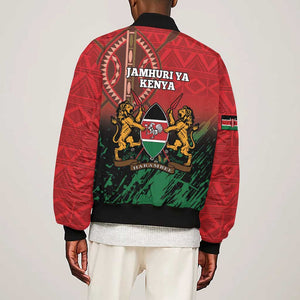 Kenya Independence Day Sleeve Zip Bomber Jacket Jamhuri ya Kenya 1963 - African Pattern