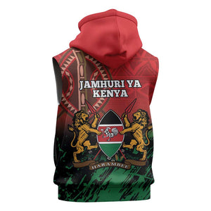 Kenya Independence Day Sleeveless Zip Hoodie Jamhuri ya Kenya 1963 - African Pattern - African Pride