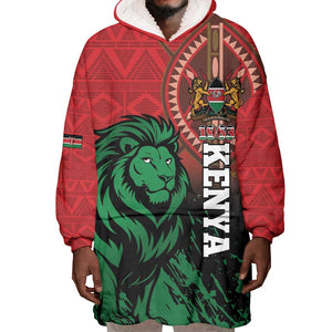 Kenya Independence Day Wearable Blanket Hoodie Jamhuri ya Kenya 1963 - African Pattern