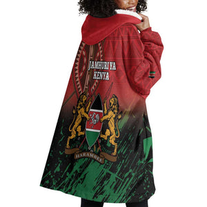 Kenya Independence Day Wearable Blanket Hoodie Jamhuri ya Kenya 1963 - African Pattern