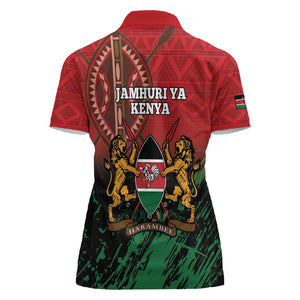 Kenya Independence Day Women Polo Shirt Jamhuri ya Kenya 1963 - African Pattern