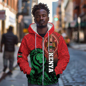 Kenya Independence Day Zip Hoodie Jamhuri ya Kenya 1963 - African Pattern