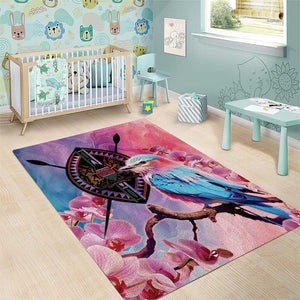 Kenya Lilac-Breasted Roller Area Rug Coat Of Arms Mix Orchid