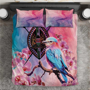 Kenya Lilac-Breasted Roller Bedding Set Coat Of Arms Mix Orchid