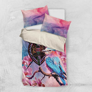 Kenya Lilac-Breasted Roller Bedding Set Coat Of Arms Mix Orchid