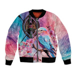 Kenya Lilac-Breasted Roller Bomber Jacket Coat Of Arms Mix Orchid