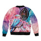 Kenya Lilac-Breasted Roller Bomber Jacket Coat Of Arms Mix Orchid
