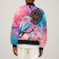 Kenya Lilac-Breasted Roller Bomber Jacket Coat Of Arms Mix Orchid