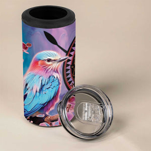 Kenya Lilac-Breasted Roller 4 in 1 Can Cooler Tumbler Coat Of Arms Mix Orchid