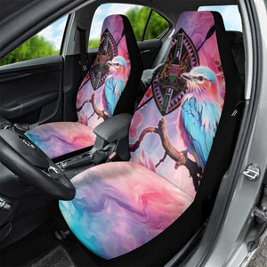 Kenya Lilac-Breasted Roller Car Seat Cover Coat Of Arms Mix Orchid