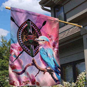 Kenya Lilac-Breasted Roller Garden Flag Coat Of Arms Mix Orchid