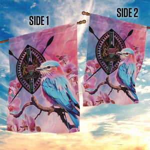 Kenya Lilac-Breasted Roller Garden Flag Coat Of Arms Mix Orchid