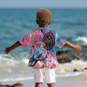 Kenya Lilac-Breasted Roller Kid Hawaiian Shirt Coat Of Arms Mix Orchid