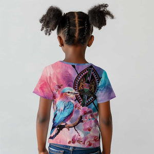 Kenya Lilac-Breasted Roller Kid T shirt Coat Of Arms Mix Orchid