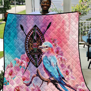 Kenya Lilac-Breasted Roller Quilt Coat Of Arms Mix Orchid