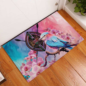 Kenya Lilac-Breasted Roller Rubber Doormat Coat Of Arms Mix Orchid