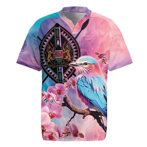 Kenya Lilac-Breasted Roller Rugby Jersey Coat Of Arms Mix Orchid