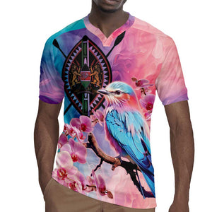 Kenya Lilac-Breasted Roller Rugby Jersey Coat Of Arms Mix Orchid