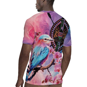 Kenya Lilac-Breasted Roller Rugby Jersey Coat Of Arms Mix Orchid