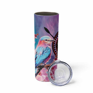 Kenya Lilac-Breasted Roller Skinny Tumbler Coat Of Arms Mix Orchid