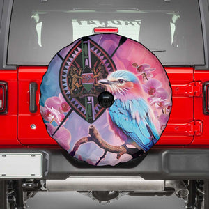 Kenya Lilac-Breasted Roller Spare Tire Cover Coat Of Arms Mix Orchid