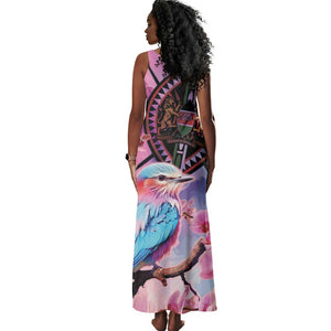 Kenya Lilac-Breasted Roller Tank Maxi Dress Coat Of Arms Mix Orchid