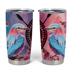 Kenya Lilac-Breasted Roller Tumbler Cup Coat Of Arms Mix Orchid