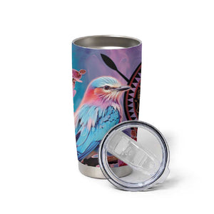 Kenya Lilac-Breasted Roller Tumbler Cup Coat Of Arms Mix Orchid