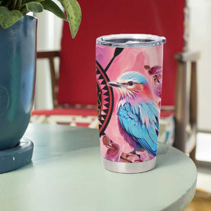 Kenya Lilac-Breasted Roller Tumbler Cup Coat Of Arms Mix Orchid