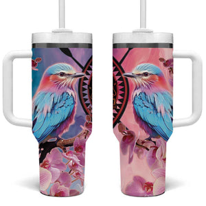 Kenya Lilac-Breasted Roller Tumbler With Handle Coat Of Arms Mix Orchid