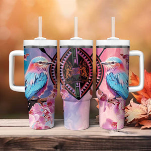 Kenya Lilac-Breasted Roller Tumbler With Handle Coat Of Arms Mix Orchid