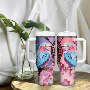 Kenya Lilac-Breasted Roller Tumbler With Handle Coat Of Arms Mix Orchid