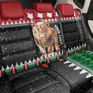 Personalized Kenya Christmas Back Car Seat Cover Lion Santa - Heri Ya Krismasi!