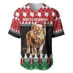Personalized Kenya Christmas Baseball Jersey Lion Santa - Heri Ya Krismasi!