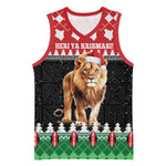 Personalized Kenya Christmas Basketball Jersey Lion Santa - Heri Ya Krismasi! LT14