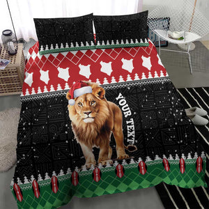 Personalized Kenya Christmas Bedding Set Lion Santa - Heri Ya Krismasi!