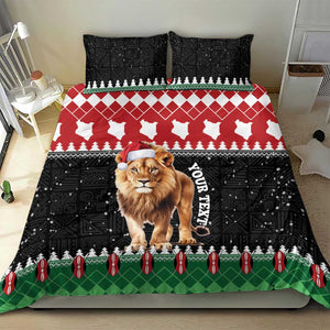 Personalized Kenya Christmas Bedding Set Lion Santa - Heri Ya Krismasi!